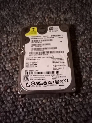 Western Digital WD2500BEVT-22ZCT0 DCM: HACTJABB Laptop 250GB 2.5" SATA HDD #S-55 - Image 1 of 3