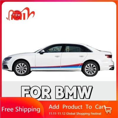 FOR BMW X1 X3 X5 X6 E46 E60 E90 F10 F30 E39 2PCS Tricolor Stripe Car Sticker Red - Изображение 1 из 4