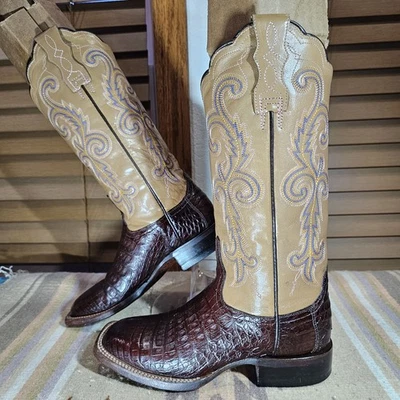 Botas Vaqueras Lucchese Caimán Mujer Talla 6B Western Cuero Exótico Ecuestre Foto 1 de 4