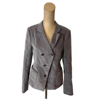 Balenciaga 灰色罗纹天鹅绒西装外套 40 码 — 第 1/4 张图片