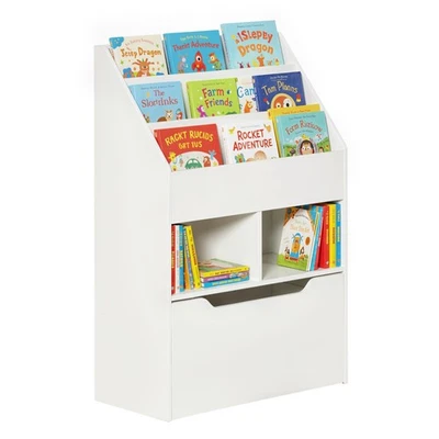 HOMCOM Piccola Libreria per Bambini con Ripiani Cassetto e Ruote Scaffale per - Immagine 1 di 4