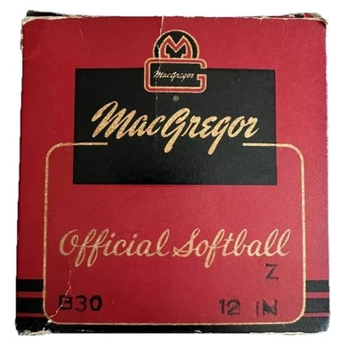 De colección MacGregor Oficial Softbol Blanco 12 Pulgadas B30 Nuevo de Lote Antiguo Caja Original Foto 1 de 4