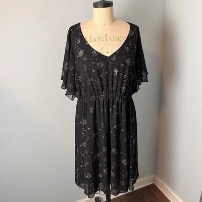 Torrid Skater Moon Sun Star Celestial Mesh Dress 3X Coquette Witchy Whimsigoth - Image 1 of 4