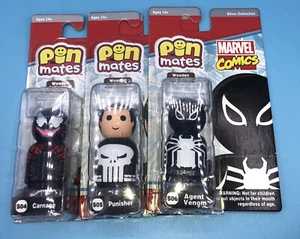 3 Marvel Pin Mates S04,S05,S06  Frank Castle Wooden Silver Collection Lot Of 3 - Picture 1 of 3