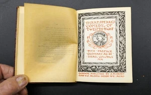 Twelfth Night, Shakespeare, JM Dent 1901, Leather bound, Very Good Cndn - Imagen 1 de 3