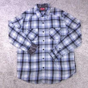 Mambo Flannel Shirt Mens Medium Flip Cuff Plaid Australia Long Sleeve Two Pocket - Picture 1 of 9