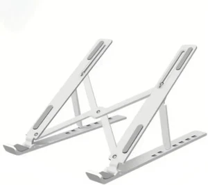 Adjustable Laptop Stand 9-14” Foldable Holder 7 Angles Silver Portable - Picture 1 of 5