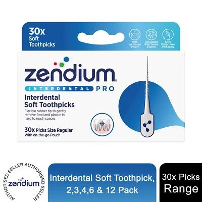 Zendium Unterdental Pro Soft Toothpicks to Remove Food & Plaque, 30pieces