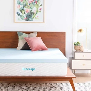 Linenspa 3 Inch Mattress Topper Cover - Gel Infused & Memory Foam - Twin - Picture 1 of 4