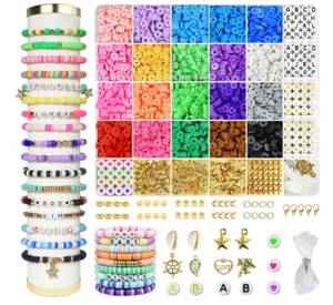 3400 Pcs Clay Beads Bracelet Making Kit,Friendship Bracelet Kit - Jewelry Making - Picture 1 of 6