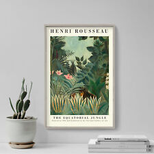 Henri Rousseau - The Equatorial Jungle (1909) Gallery Poster, Print, Painting