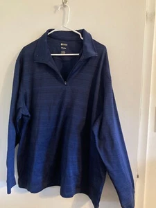 Haggar Blue half zip up blue pullover long sleeve Shirt men's adult XXl 2xl NEW - Picture 1 of 3