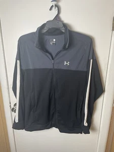Under Armour Mens FITTED Full Zip Track Jacket W/Pockets Black  Size XXL - Picture 1 of 5