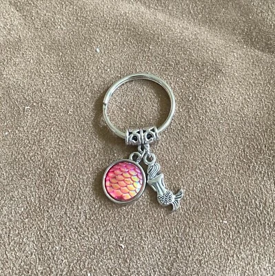 Llavero Disco Rosa Y Sirena Tono Plata C45-15 Foto 1 de 2