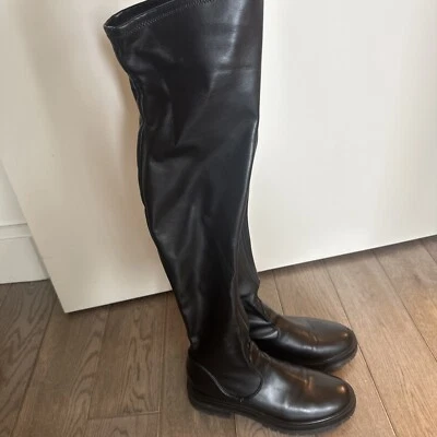 Botas para mujer GIANVITO ROSSI Marsden de cuero sobre la rodilla negras talla 40 Foto 1 de 4