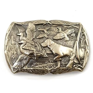 Deutsche silberne Gürtelschnalle ""Entenjagd"", Trophäengürtelschnalle, Jägergürtelschnalle - Bild 1 von 21