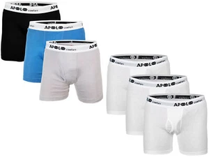 3-6 Pack Men's Boxer Briefs Tagless Cotton Underwear Open Fly - Picture 1 of 40