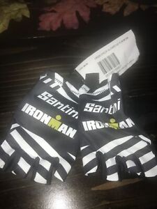 NEW Santini  Cycle Gloves - Size SMALL Official IRONMAN 2022 Black & White CRG22
