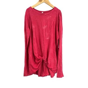 Zella Girls Pink Twist Front Long Sleeve Tie Dye Casual Top Large New - Picture 1 of 6