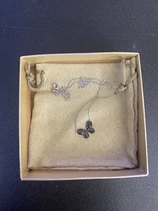 JTV Black Spinel Rhodium Over 925 Butterfly Necklace - Picture 1 of 4