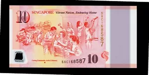SINGAPORE 10 DOLLARS 2015 COMMEMORATIVE ISSUE POLYMER PICK # 60a UNC. - Picture 1 of 2