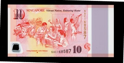 SINGAPORE 10  DOLLARS   2015  COMMEMORATIVE ISSUE   POLYMER PICK # 60a  UNC. - Image 1 of 2