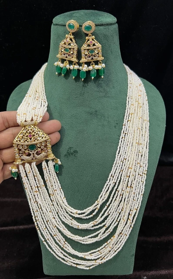 Conjunto de pendientes collar nupcial blanco circonita cúbica piedra joyería boda Foto 1 de 1