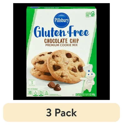 (pacote com 3) Pillsbury sem glúten chocolate chip mistura de biscoitos premium, caixa de 17,5 oz - Imagem 1 de 4