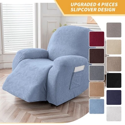 Waterproof leaf jacquard elastic lounge chair sofa cover, furniture protection - Image 1 of 4