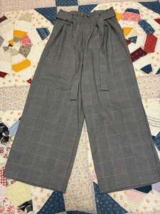 Art Class Brand Girls Checked Pants with Belt Size Medium 7/8 Black Gray Red - Picture 1 of 4