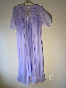 Vtg St Michael  Nylon Blend Lace Nightgown Peignoir  Robe 2 Piece Set 40B/ M - Picture 1 of 7