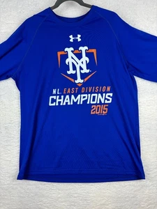 Under Armour New York Mets 2015 NL East Champions Shirt Mens Size L Loose Fit - Picture 1 of 8