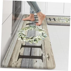 Kitchen Mats for Floor 17"x47"+17"x29", Farmhouse Kitchen Rugs Sets of 2, - Picture 1 of 8