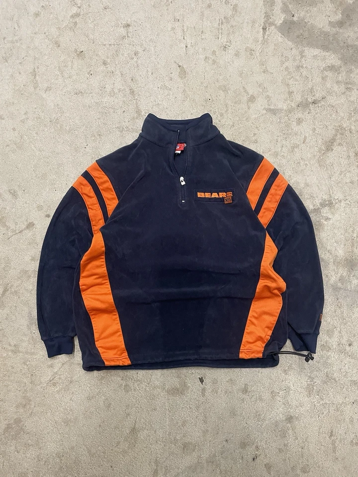 Sudadera Chicago Bears Para Hombre XL Azul Pullover 1/4 Cremallera Fútbol NFL Foto 1 de 4