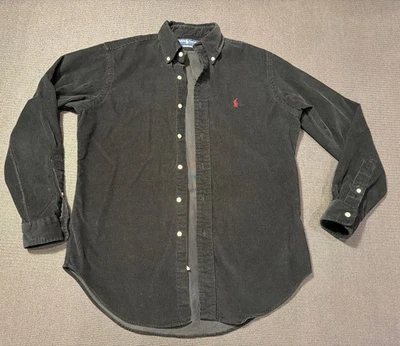 Vintage Ralph Lauren Black Corduroy Shirt 100% Cotton Button Down Mens Medium - Image 1 of 4