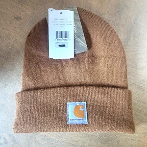 Carhartt Youth Tan Classic Brown Acrylic Watch Beanie Kids Hat - Picture 1 of 3