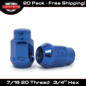 20 Blue Bulge Acorn Lug Nuts 7/16-20 fits Buick Oldsmobile Pontiac - Picture 1 of 2