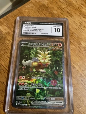 CGC  10 Pokémon TCG Gouging Fire ex 204/162 SV05: Temporal Forces Holo Mint - Image 1 of 2
