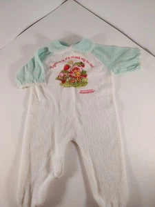 Vintage Fragola Shortcake 1980 Lullaby Land Baby Footie Sleeper Pigiama Taglia 0-3 ? - Foto 1 di 4