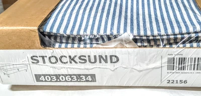 Ikea STOCKSUND BENCH (Footstool/Ottoman Cover Slipcover REMVALLEN BLUE WHITE New - Изображение 1 из 2