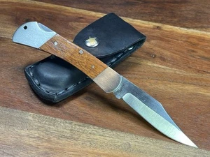 Ruko 3-1/2 Folding Hunter Blade Knife Stainless Steel + New Leather Sheath - Picture 1 of 19