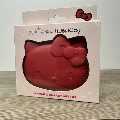 Impressions Hello Kitty Kawaii LED Compact Mirror Matte Red Brand New - Image 1 of 4
