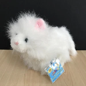 Ganz White Persian Cat Kitten Soft Toy Fluffy Plush HM110 Blue Eyes 22cm Long - Picture 1 of 11