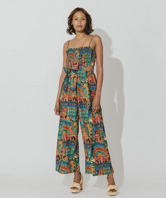 Mono Cleobella Sefeina con cinturón vacaciones de verano colorido pierna ancha Foto 1 de 4