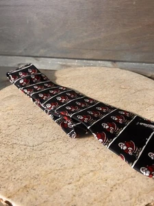 American Traditions Christmas Santa Golfing Silk Necktie Tie - BLACK VINTAGE TIE - Picture 1 of 6