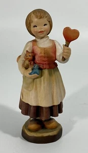Ferrandiz Anri Italy Wood Sculpted Girl Figure You Are My All 4” - Picture 1 of 10