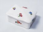 Ashley Bone China White Trinket Pot  Floral Flowers 6x5x2cm Made in England