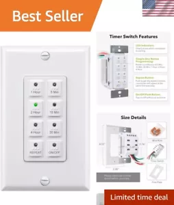 Versatile In-Wall Countdown Timer Switch for Bathroom Fans & Lighting - White - Picture 1 of 10