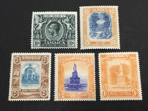 5 JAMAICA  STAMPS  KGV HIGH VALUES Cover