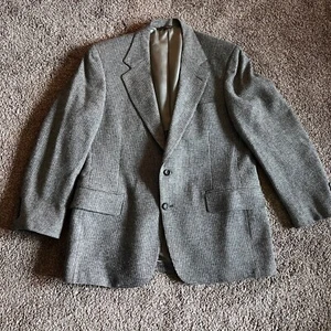 Cricketeer Harris & Frank Houndstooth Blazer Sport Coat Two Button Gray - Picture 1 of 13